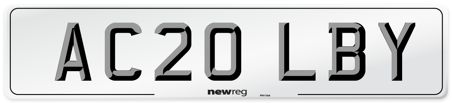 AC20 LBY Number Plate from New Reg